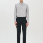 Theory Men Structure Knit Stripe Sylvain Shirt - Vapor Melange