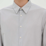 Theory Men Structure Knit Stripe Sylvain Shirt - Vapor Melange