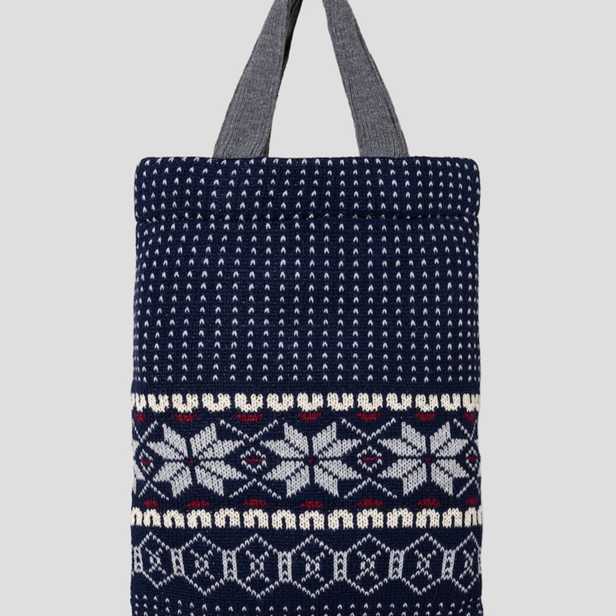 COMME des GARÇONS SHIRT (Men) Jacquard Knit Bag Live Free – Grey