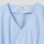 8 seconds Cotton Shirring Short Sleeve Shirt — Sky Blue
