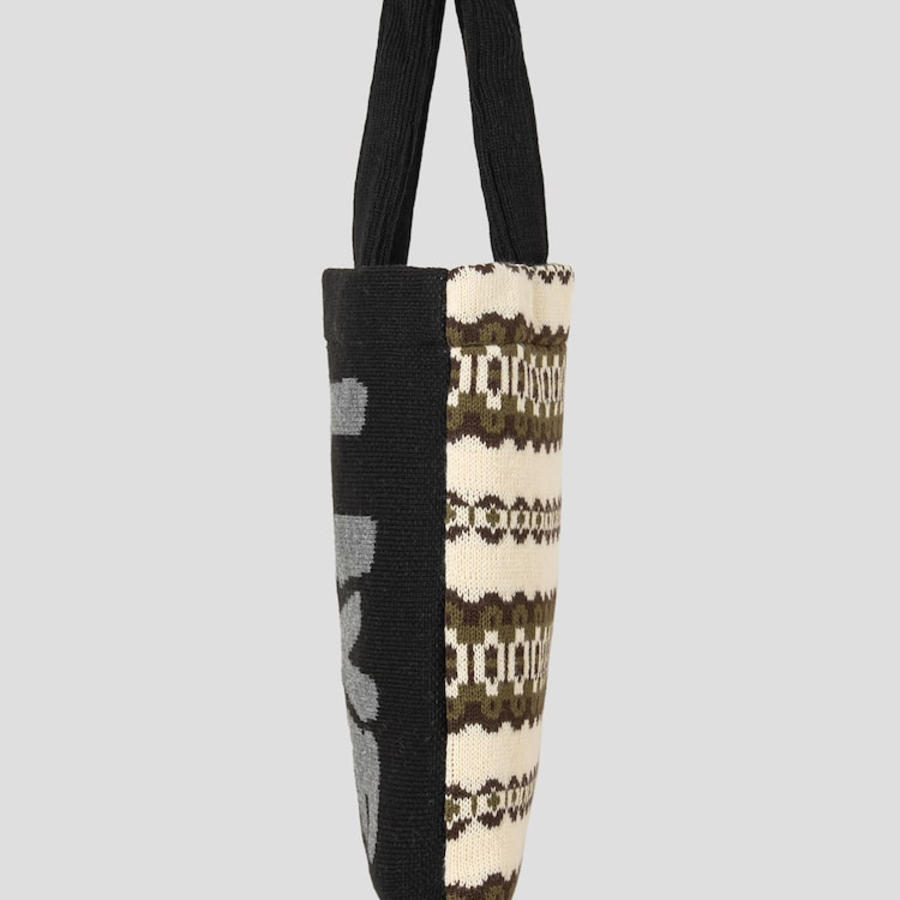 COMME des GARÇONS SHIRT (Men) Jacquard Knit Bag Live Free – Black