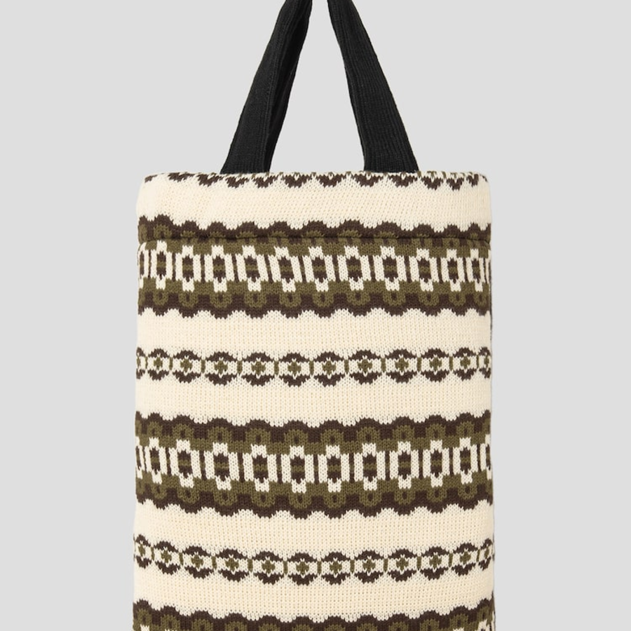 COMME des GARÇONS SHIRT (Men) Jacquard Knit Bag Live Free – Black