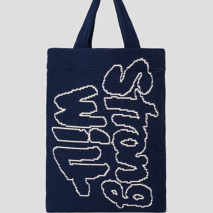 COMME des GARÇONS SHIRT (Men) Jacquard Knit Bag Strong Will – Navy