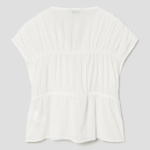 8 seconds Ribbon Shirring Blouse — White