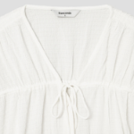 8 seconds Ribbon Shirring Blouse — White