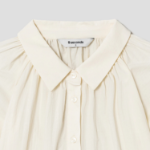 8 seconds Short Sleeve Shirring Blouse — Ivory