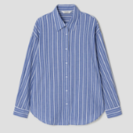 8 seconds Stripe Pattern Summer Shirt — Blue