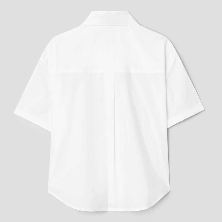8 seconds Basic Cotton Short Sleeve Shirt — White
