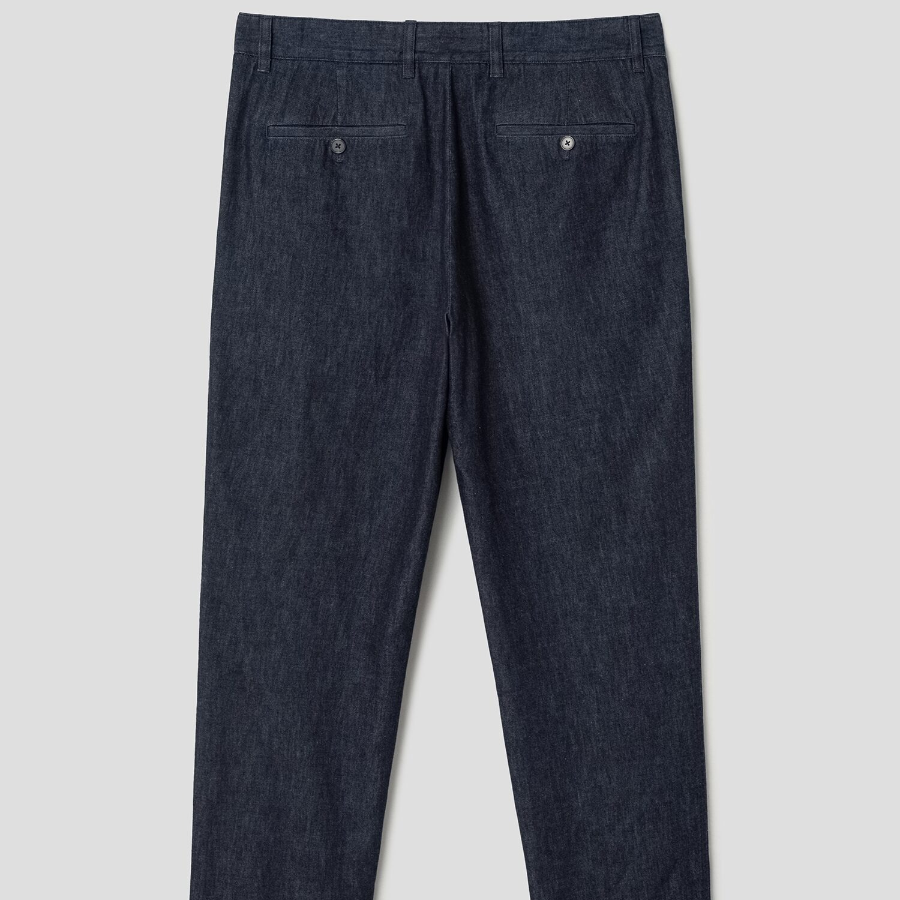 Theory Men Summer Denim Standard Chino Pants - Dark Wash