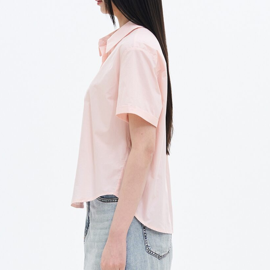 8 seconds Basic Cotton Short Sleeve Shirt — Light Pink