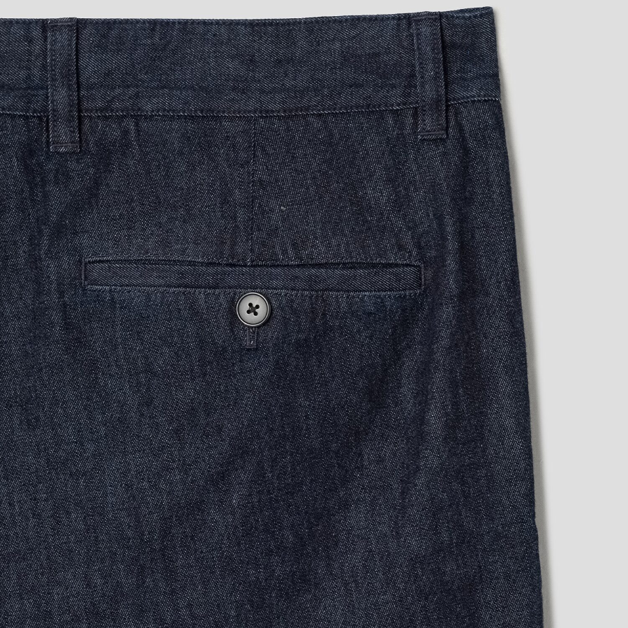 Theory Men Summer Denim Standard Chino Pants - Dark Wash