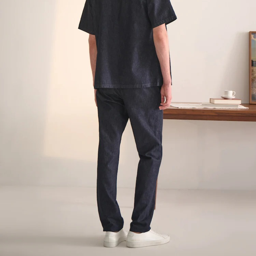 Theory Men Summer Denim Standard Chino Pants - Dark Wash