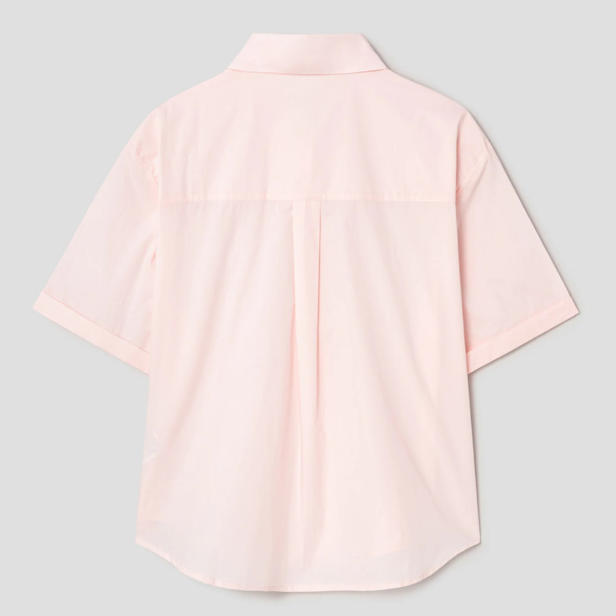 8 seconds Basic Cotton Short Sleeve Shirt — Light Pink