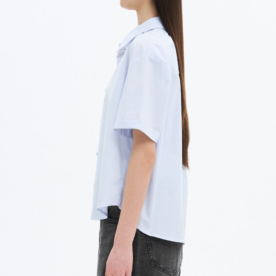 8 seconds Basic Cotton Short Sleeve Shirt — Sky Blue