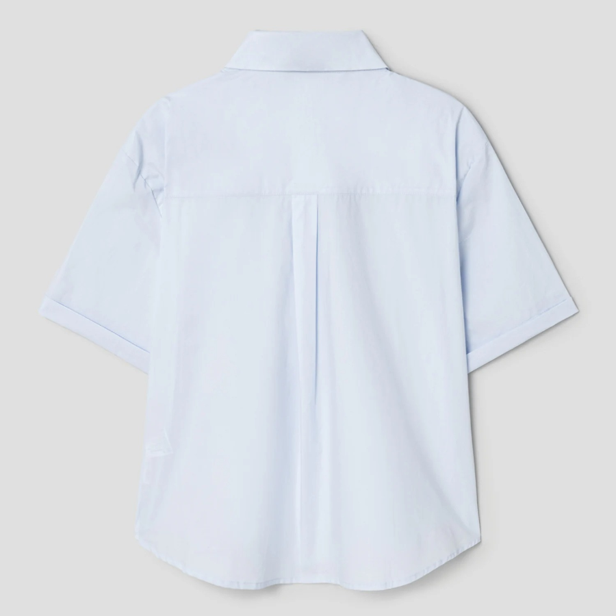 8 seconds Basic Cotton Short Sleeve Shirt — Sky Blue