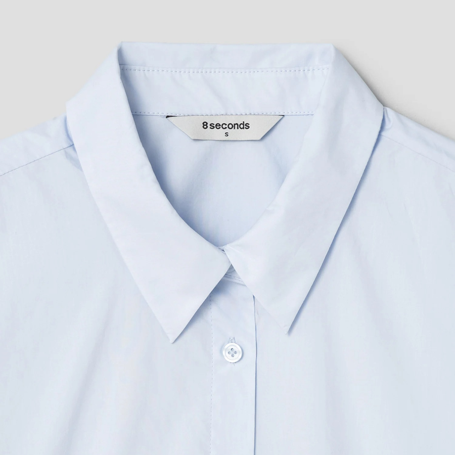 8 seconds Basic Cotton Short Sleeve Shirt — Sky Blue