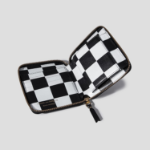 WALLET COMME DES GARCONS (Unisex) Classic Inside Checkerboard Print Half Wallet – Black