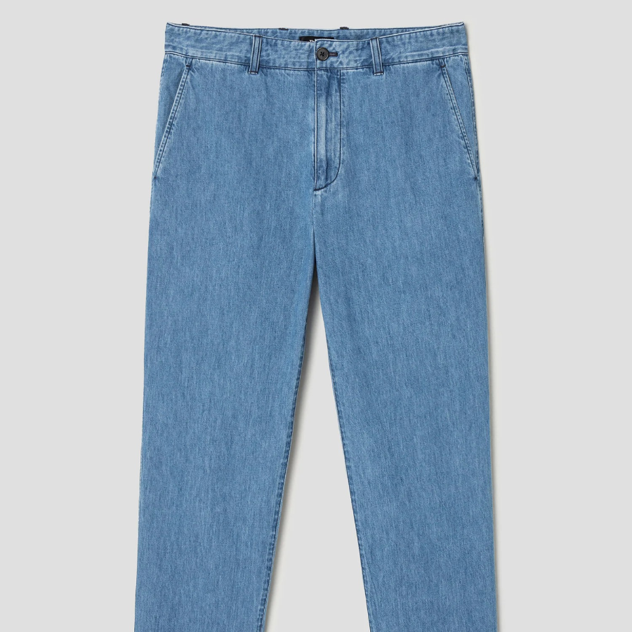 Theory Men Summer Denim Standard Chino Pants - Light Wash