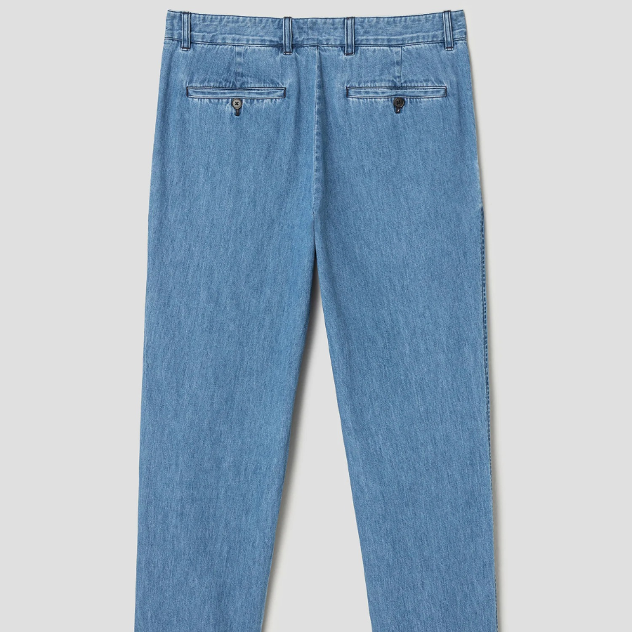 Theory Men Summer Denim Standard Chino Pants - Light Wash