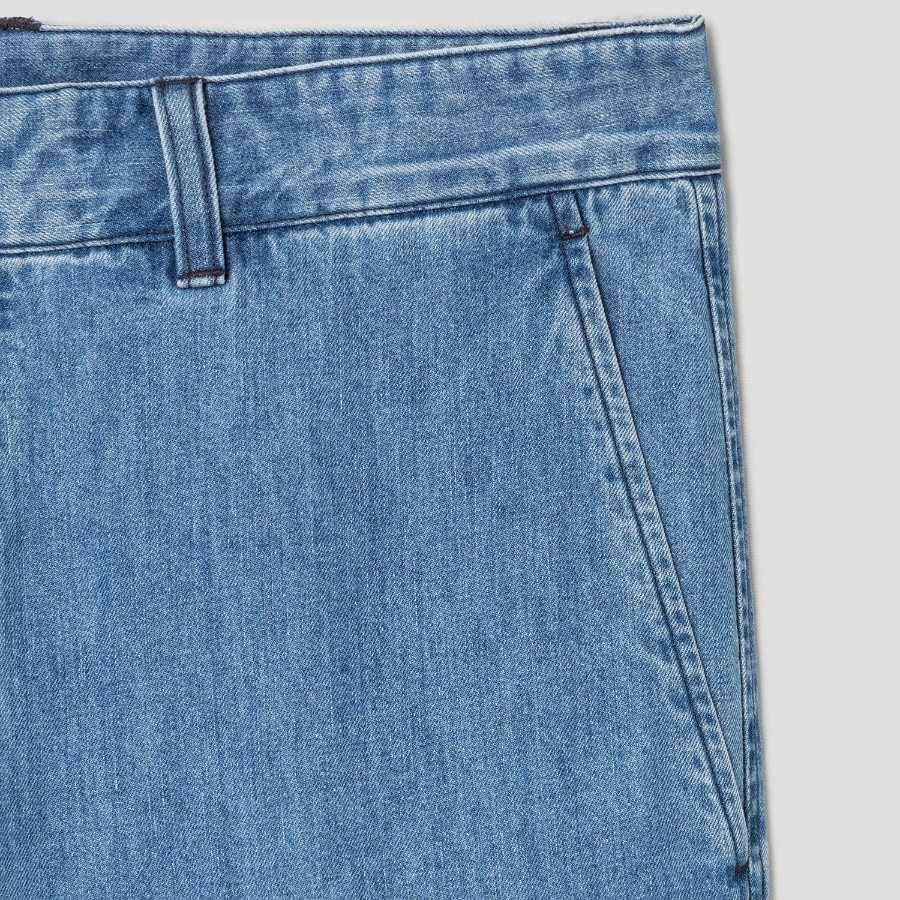 Theory Men Summer Denim Standard Chino Pants - Light Wash