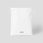 JUUN.J Mesh Leather Weaving Shoulder Bag – White