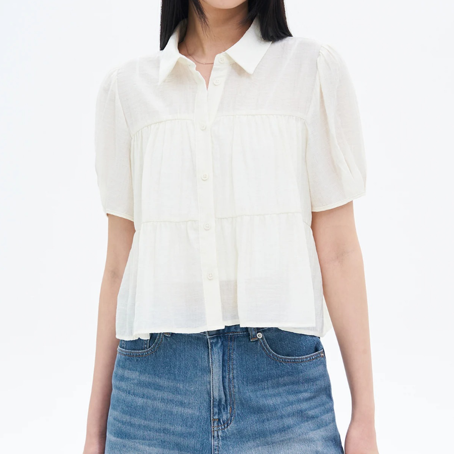 8 seconds Tiered Blouse — Ivory