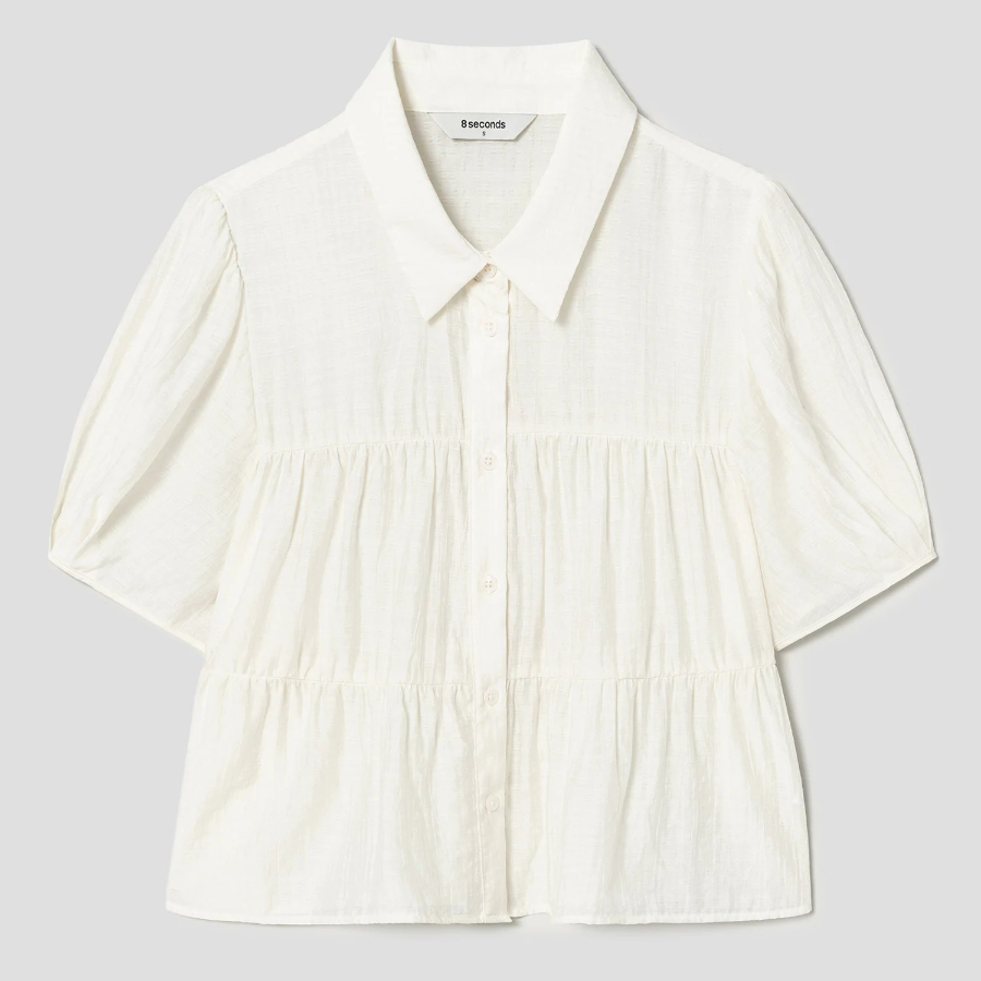 8 seconds Tiered Blouse — Ivory