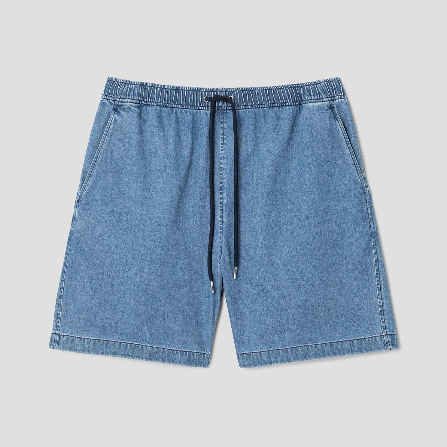 Theory Men Summer Denim Easy Shorts - Light Wash