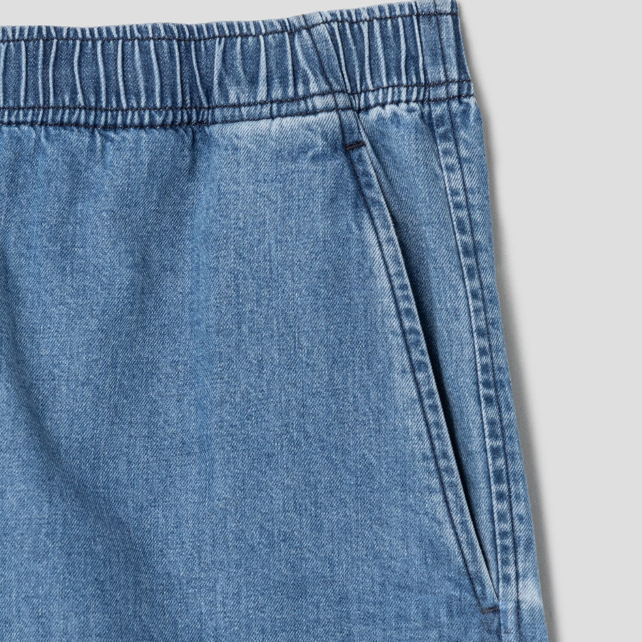 Theory Men Summer Denim Easy Shorts - Light Wash