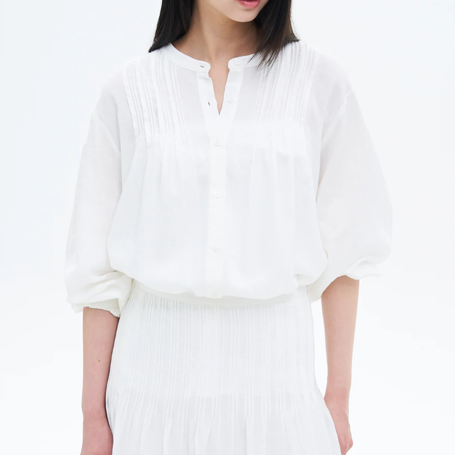 8 seconds Pintuck Blouse — White