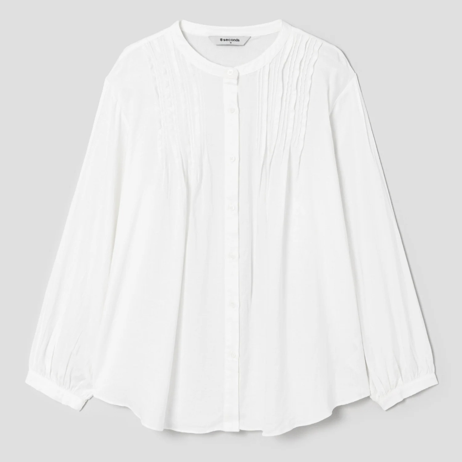 8 seconds Pintuck Blouse — White