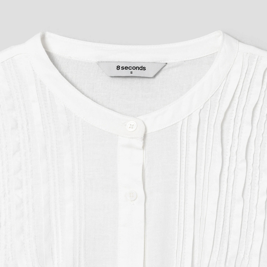 8 seconds Pintuck Blouse — White