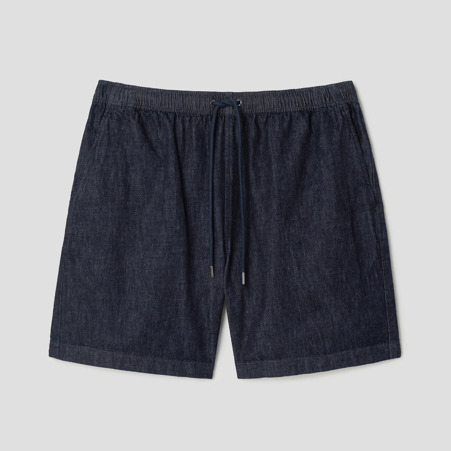Theory Men Summer Denim Easy Shorts - Dark Wash