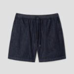Theory Men Summer Denim Easy Shorts - Dark Wash