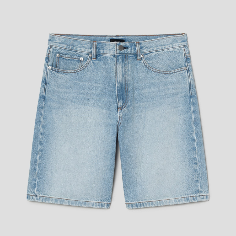 Theory Men Cotton Denim Laurence Shorts - New Light Wash