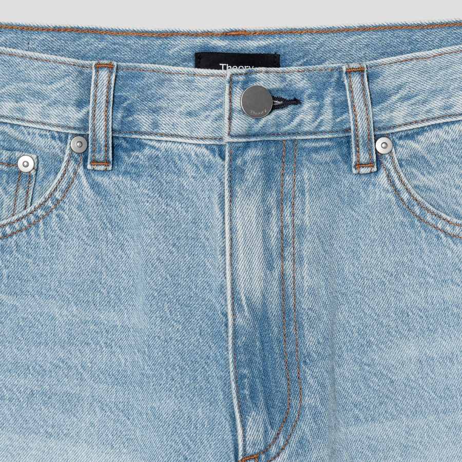 Theory Men Cotton Denim Laurence Shorts - New Light Wash