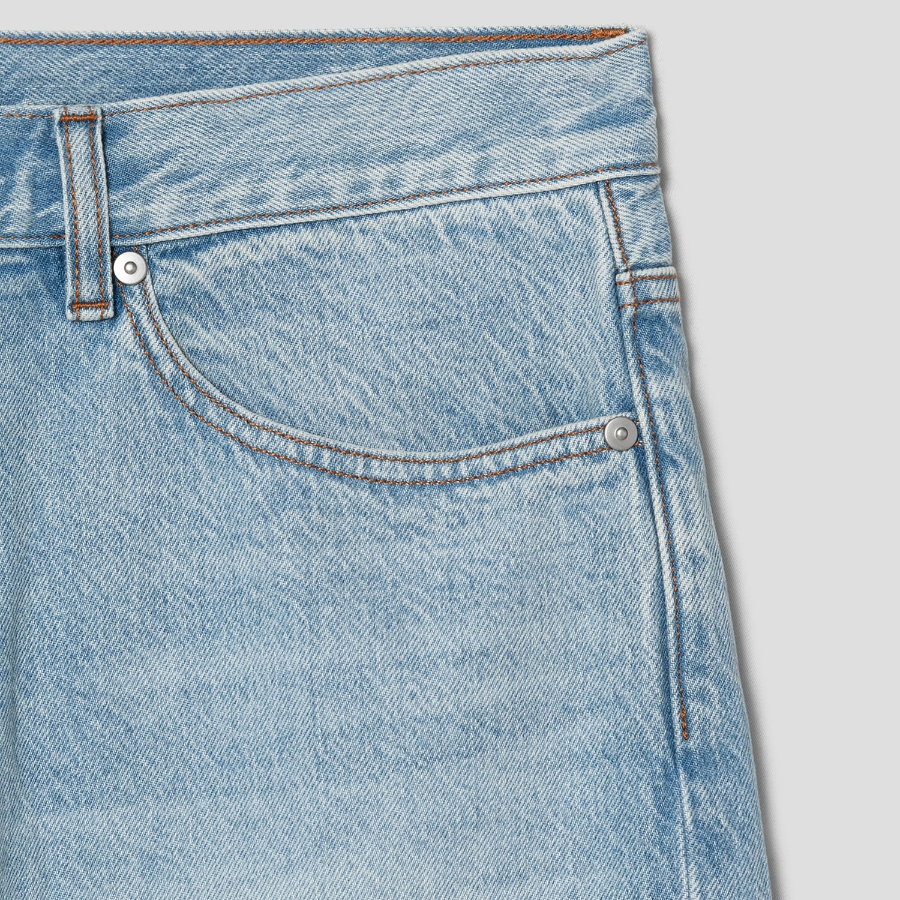 Theory Men Cotton Denim Laurence Shorts - New Light Wash