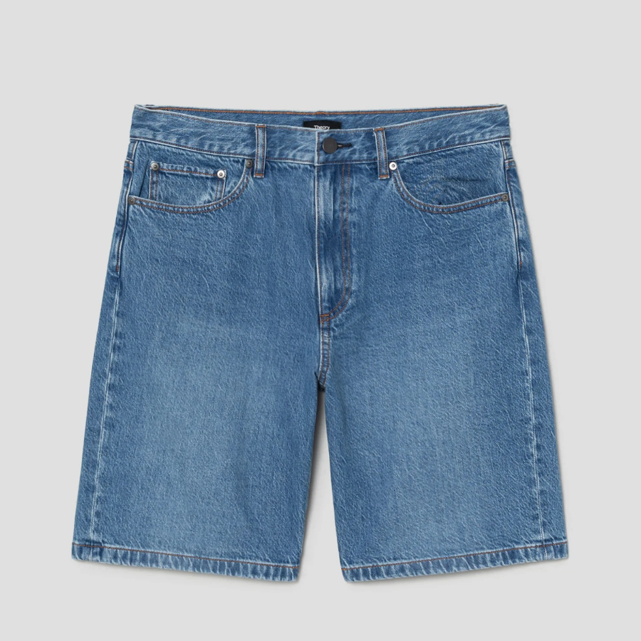 Theory Men Cotton Denim Laurence Shorts - New Med Wash