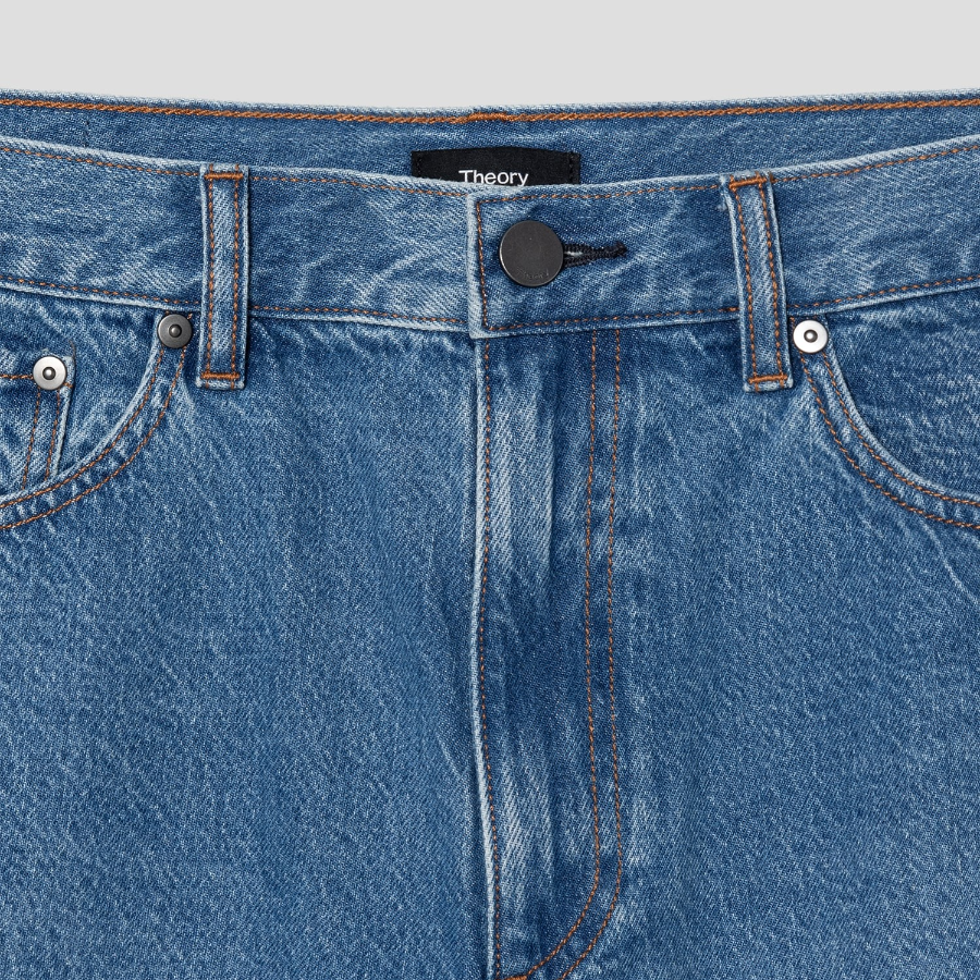 Theory Men Cotton Denim Laurence Shorts - New Med Wash