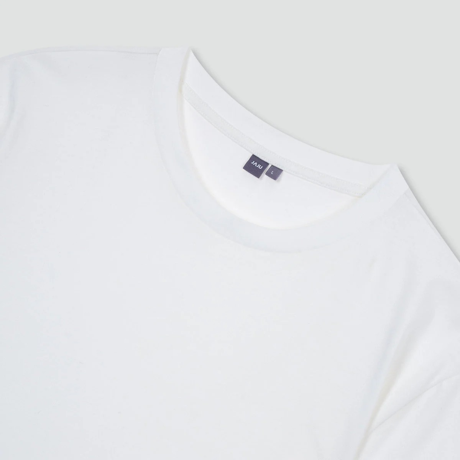 JAJU Smart Cotton Short Sleeve T-Shirt – White