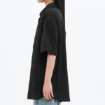 8 seconds Oversized Nylon Short-Sleeve Shirt — Black