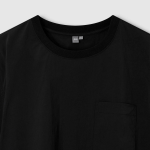 JAJU Square Texture Loose Fit T-Shirt – Black