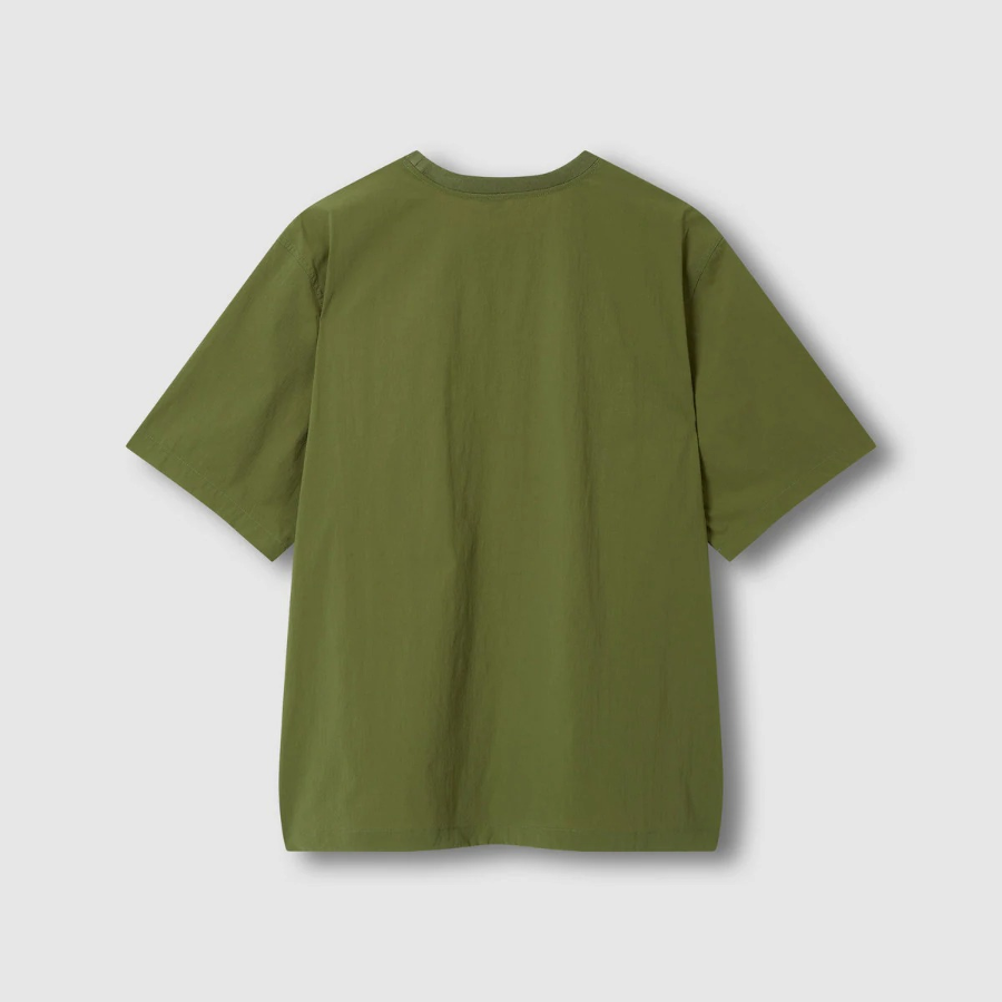 JAJU Square-Texture Loose Fit T-Shirt – Khaki