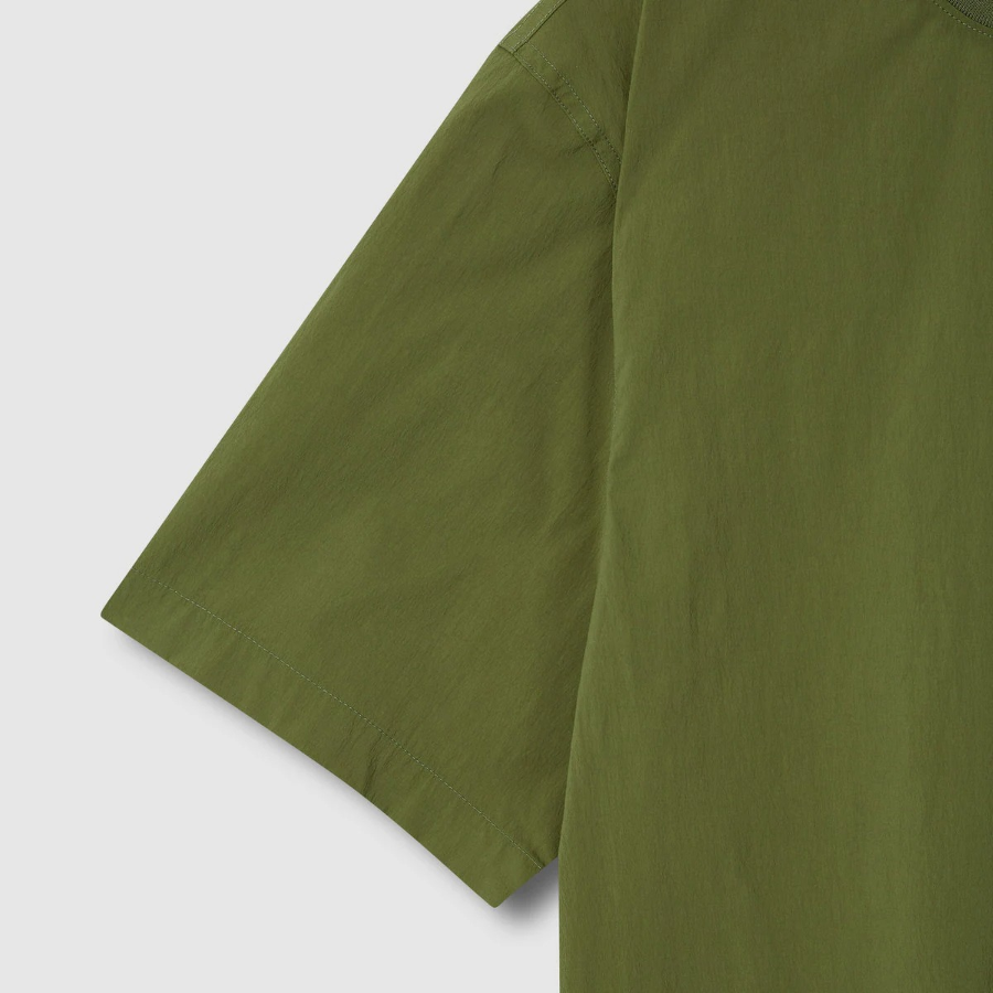 JAJU Square-Texture Loose Fit T-Shirt – Khaki