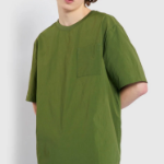 JAJU Square-Texture Loose Fit T-Shirt – Khaki