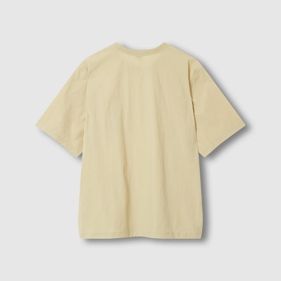 JAJU Square-Texture Loose Fit T-Shirt – Beige