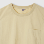 JAJU Square-Texture Loose Fit T-Shirt – Beige