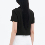 8 seconds Wrinkle Ribbon Blouse — Black