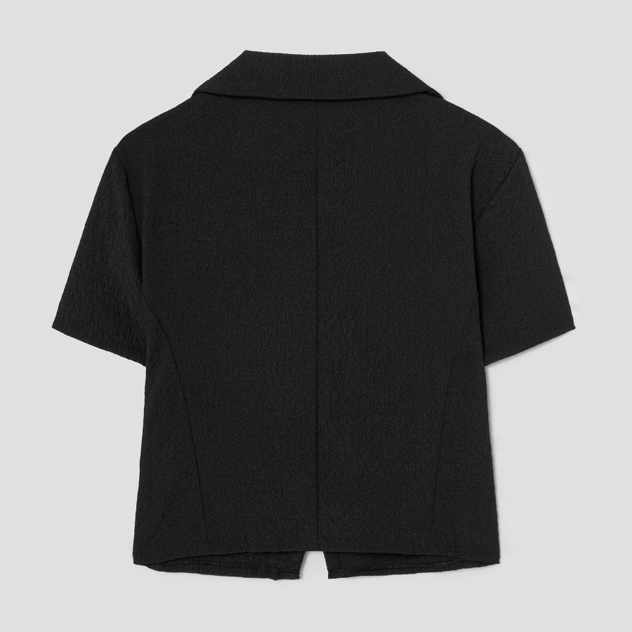 8 seconds Wrinkle Ribbon Blouse — Black