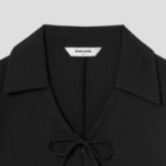 8 seconds Wrinkle Ribbon Blouse — Black